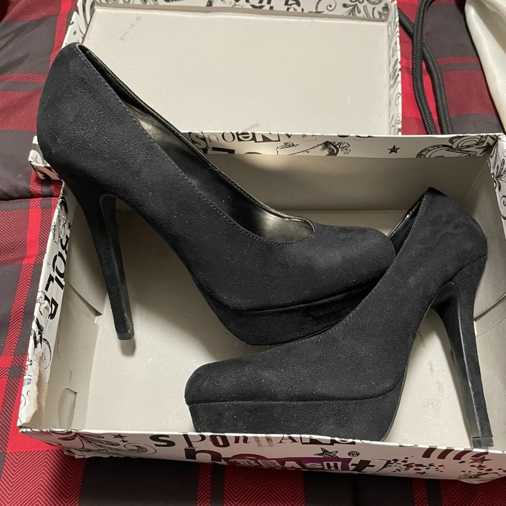 Suede high heels